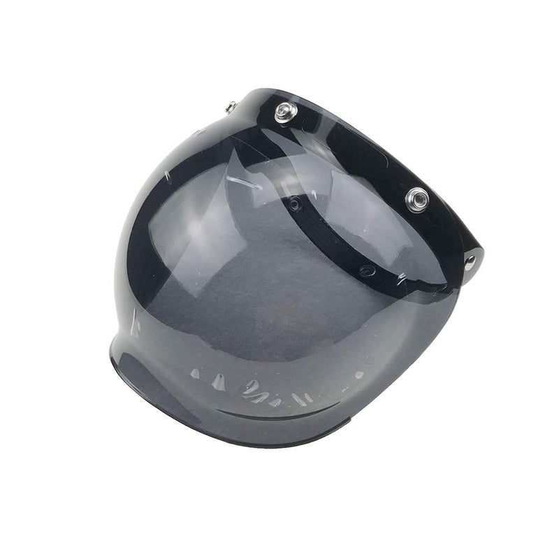 WANCAR Retro Motorcycle Bubble Visor Wind Shield Lens Universal For Standard 3-Snap Open Face Helmets(Smoke) - Image 1